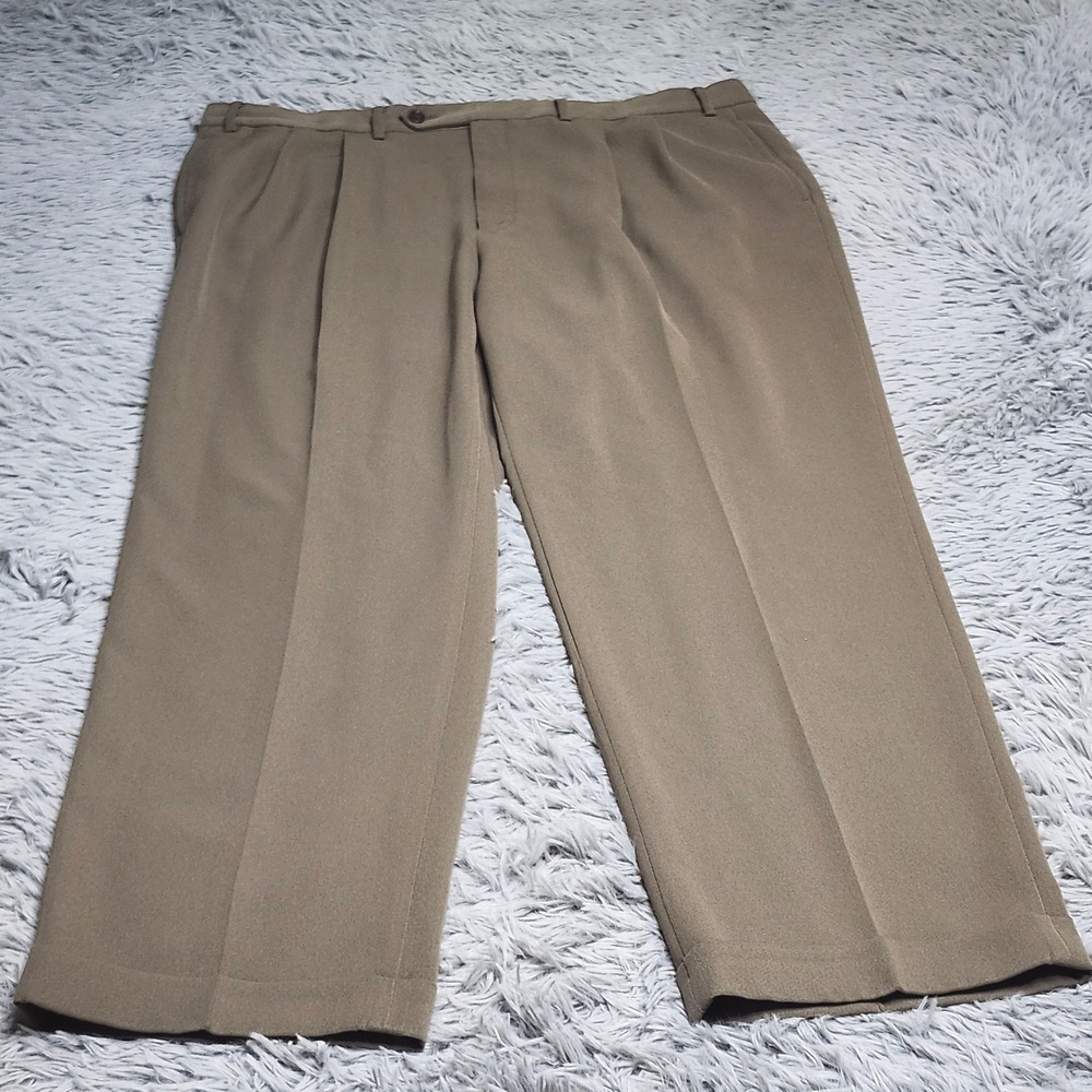 Lauren Ralph Lauren Dress Pants‎ Mens 40x30 Brown Dark Tan Polyester 40W x 30L